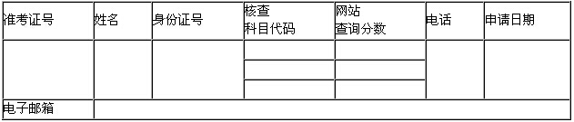 成績復核申請表(樣張)